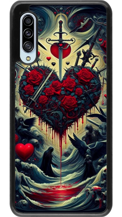 Samsung Galaxy A90 5G Case Hülle - Dunkle Liebe Herz Blut