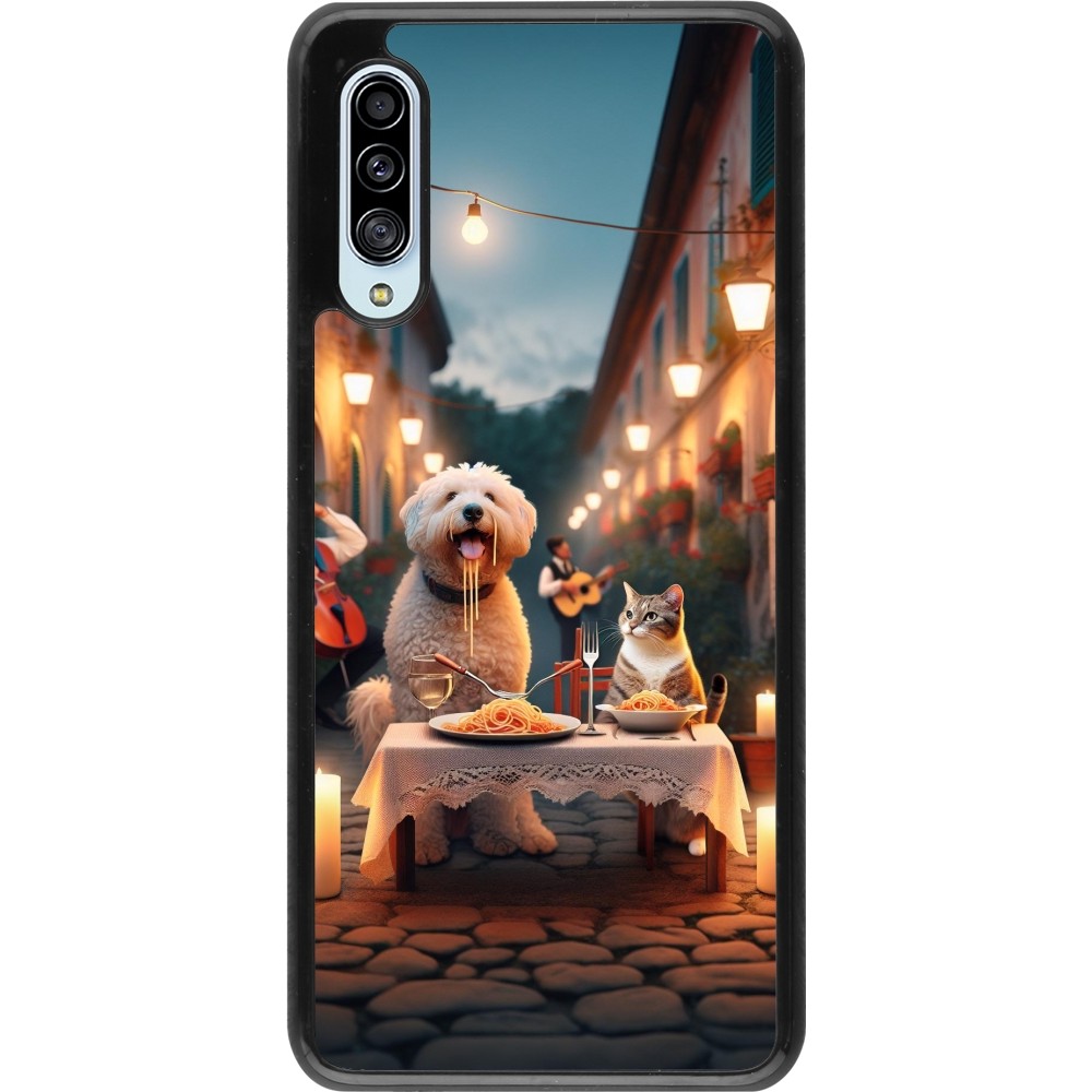 Samsung Galaxy A90 5G Case Hülle - Valentin 2024 Hund & Katze Kerzenlicht