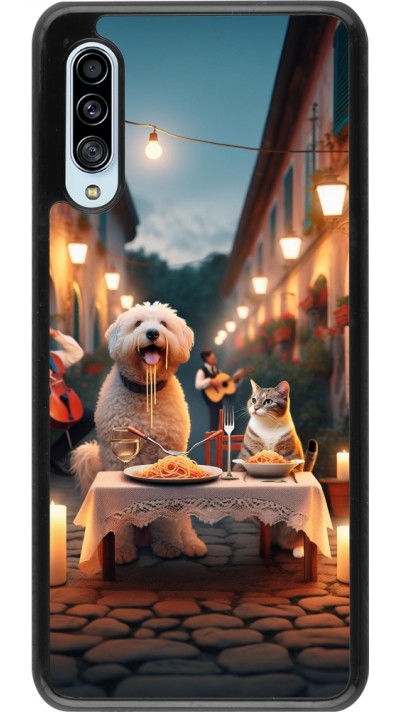 Coque Samsung Galaxy A90 5G - Valentine 2024 Dog & Cat Candlelight