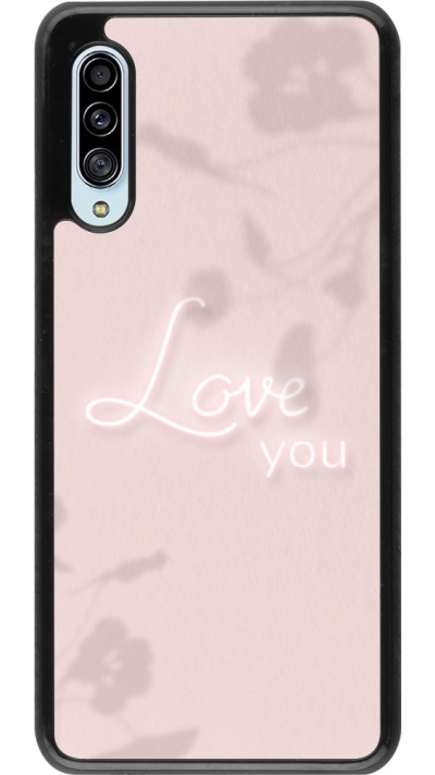 Coque Samsung Galaxy A90 5G - Valentine 2023 love you neon flowers shadows
