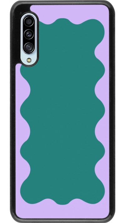 Coque Samsung Galaxy A90 5G - Wavy Rectangle Green Purple