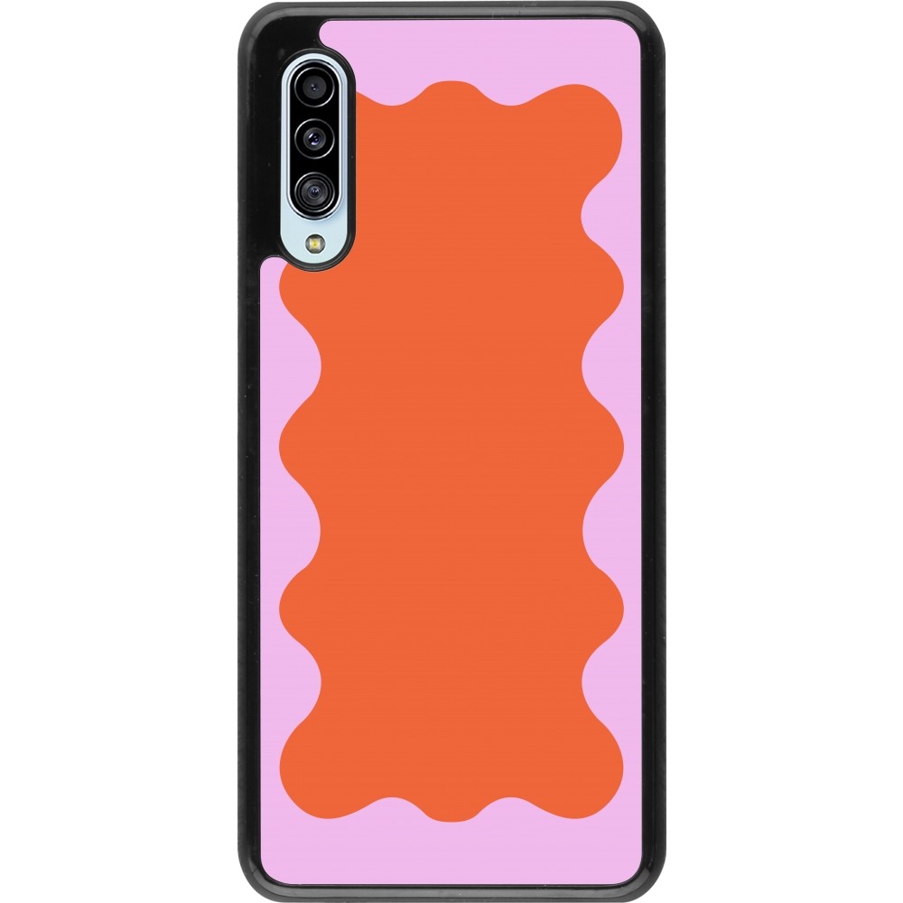 Samsung Galaxy A90 5G Case Hülle - Wavy Rectangle Orange Pink