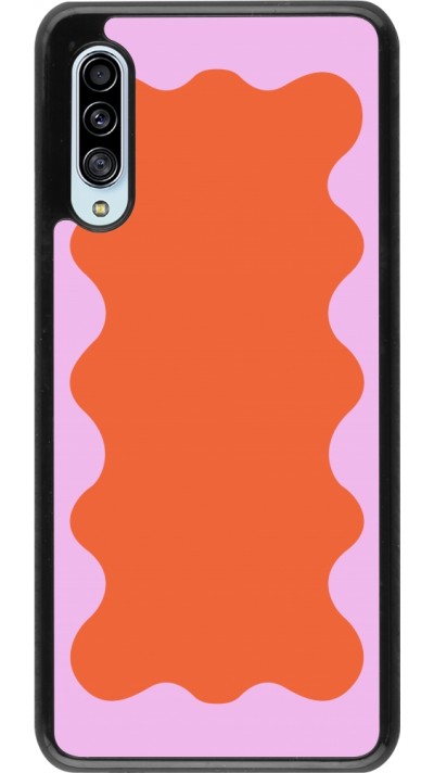 Coque Samsung Galaxy A90 5G - Wavy Rectangle Orange Pink