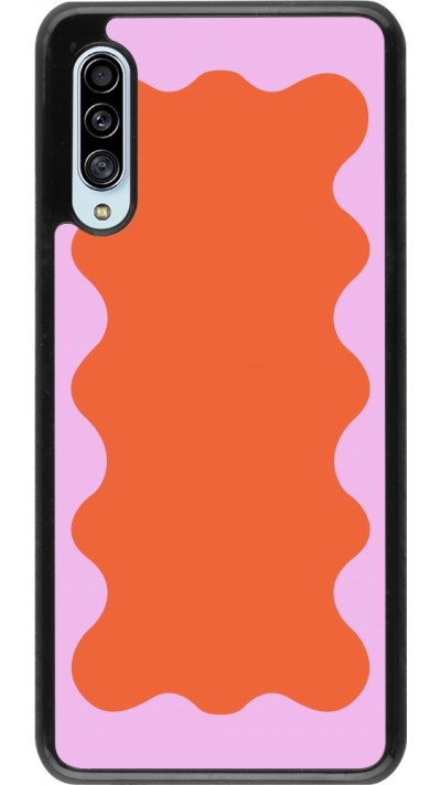 Samsung Galaxy A90 5G Case Hülle - Wavy Rectangle Orange Pink