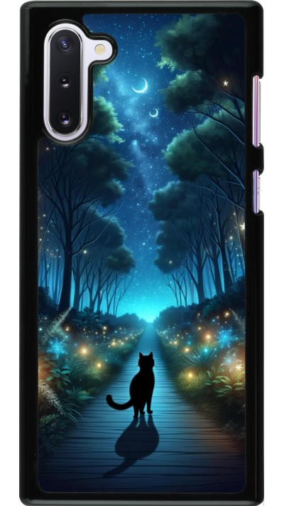 Coque Samsung Galaxy Note 10 - Chat noir promenade