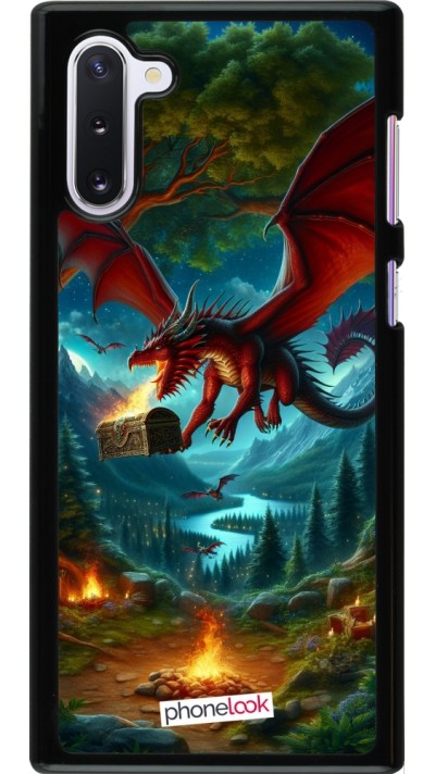 Coque Samsung Galaxy Note 10 - Dragon Volant Forêt Trésor
