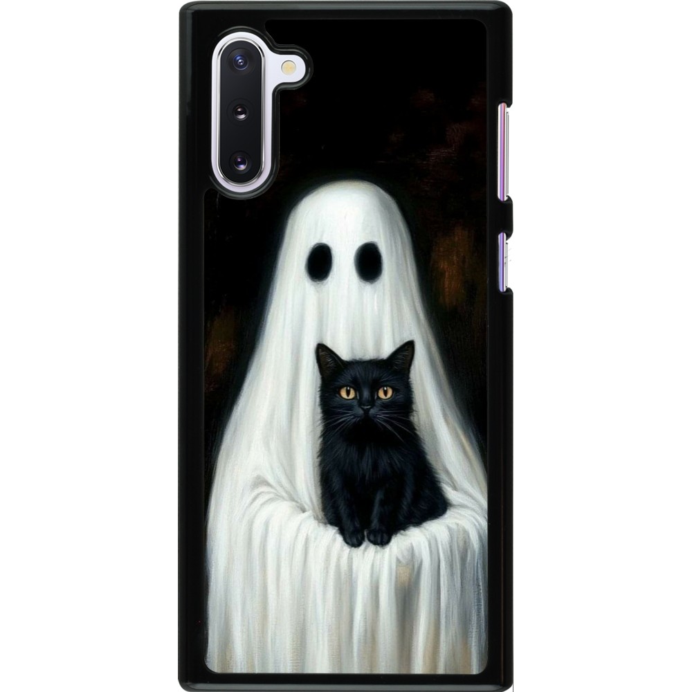 Coque Samsung Galaxy Note 10 - Halloween 2025 Ghost with black cat