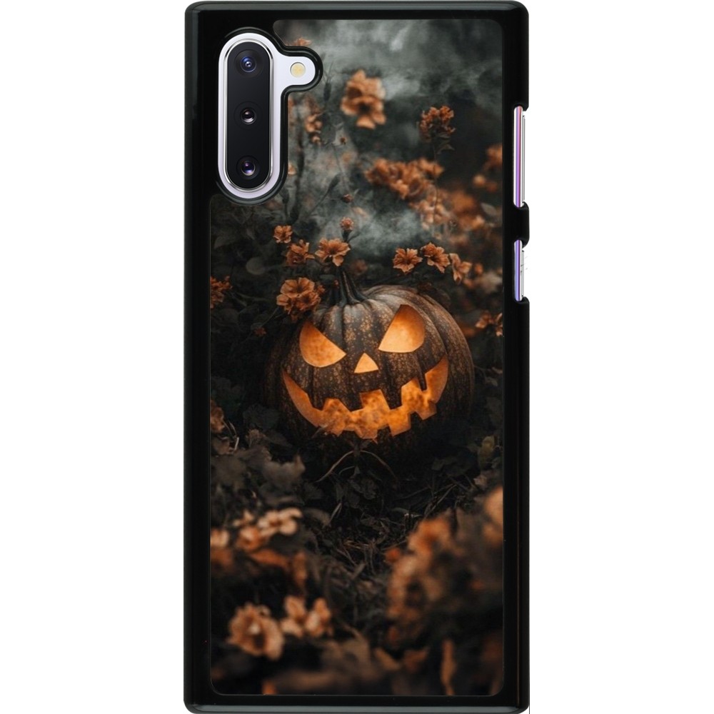 Coque Samsung Galaxy Note 10 - Halloween 2025 Pumpkin with flowers