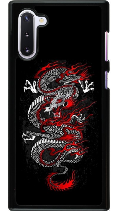 Coque Samsung Galaxy Note 10 - Japanese style Dragon Tattoo Red Black