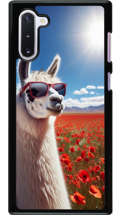 Coque Samsung Galaxy Note 10 - Lama Chic en Coquelicot