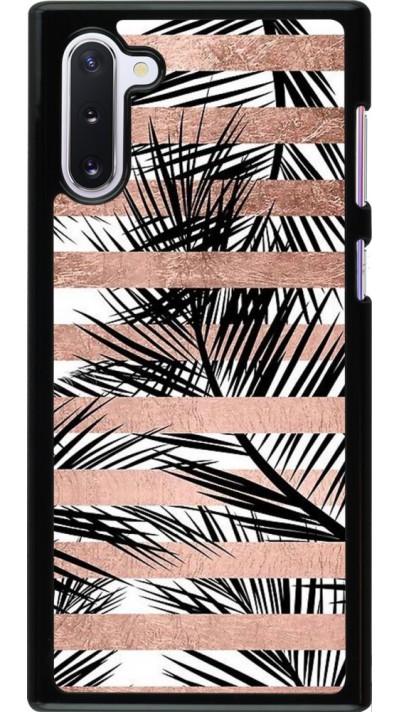 Hülle Samsung Galaxy Note 10 - Palm trees gold stripes