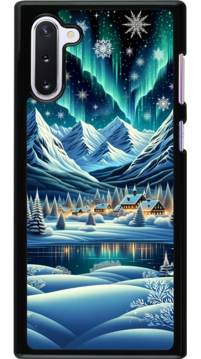Coque Samsung Galaxy Note 10 - Snowy Mountain Village Lake night