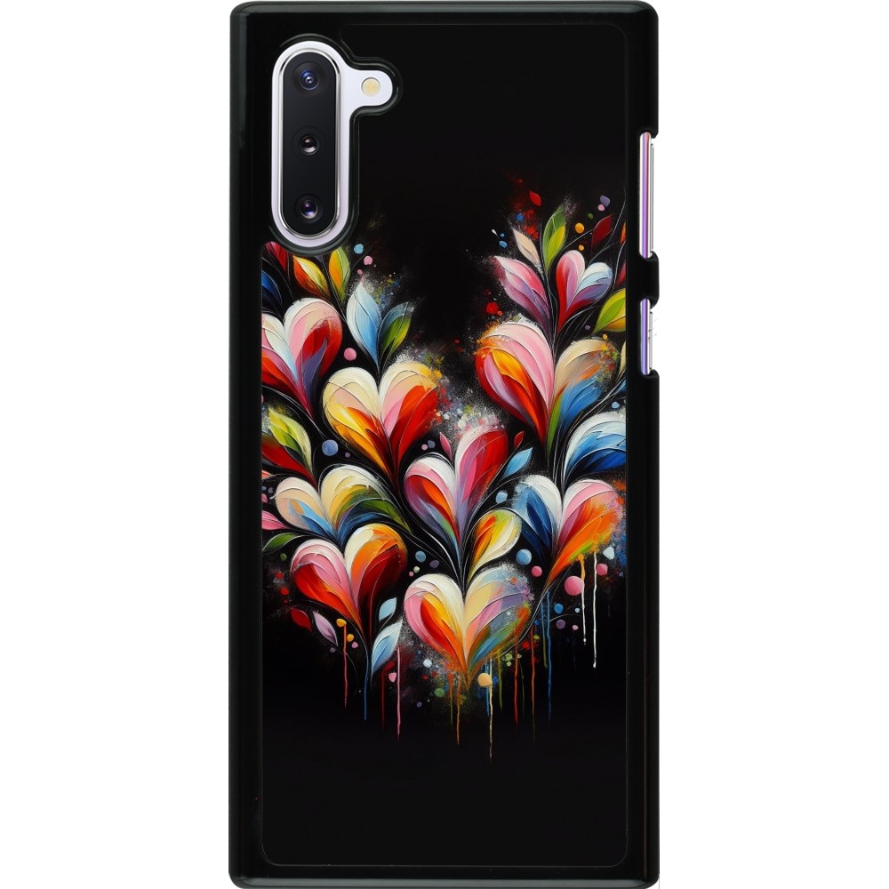 Coque Samsung Galaxy Note 10 - Valentine 2024 Coeur Noir Abstrait