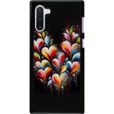 Coque Samsung Galaxy Note 10 - Valentine 2024 Coeur Noir Abstrait