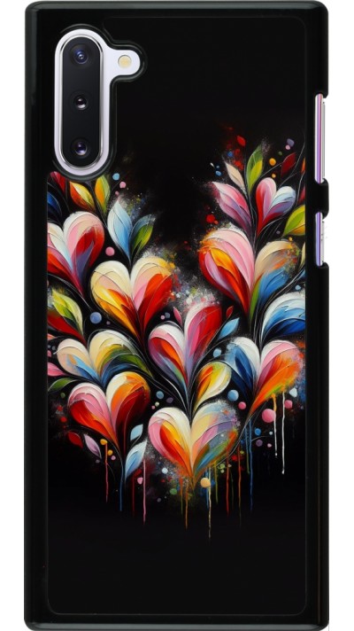 Coque Samsung Galaxy Note 10 - Valentine 2024 Coeur Noir Abstrait