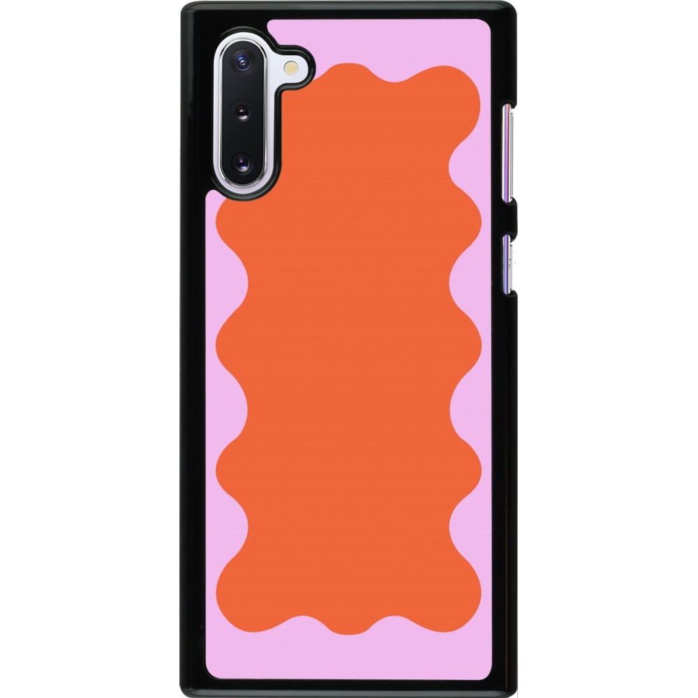 Samsung Galaxy Note 10 Case Hülle - Wavy Rectangle Orange Pink