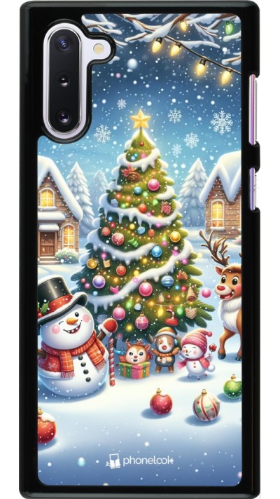 Coque Samsung Galaxy Note 10 - Noël 2023 bonhomme de neige et sapin