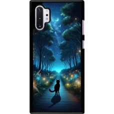 Samsung Galaxy Note 10+ Case Hülle - Schwarze Katze Spaziergang