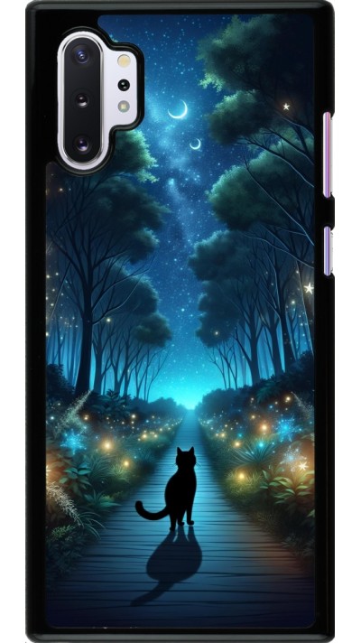 Coque Samsung Galaxy Note 10+ - Chat noir promenade