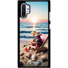 Samsung Galaxy Note 10+ Case Hülle - Kackhaufen Emoji auf Liegestuhl