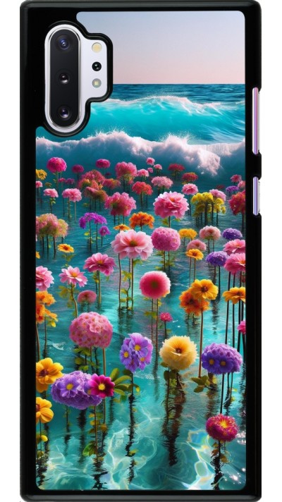 Samsung Galaxy Note 10+ Case Hülle - Blumenmeer Wellen