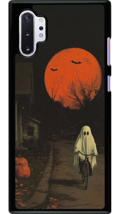Samsung Galaxy Note 10+ Case Hülle - Halloween 2025 Ghost on a bicycle