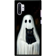 Samsung Galaxy Note 10+ Case Hülle - Halloween 2025 Ghost with black cat