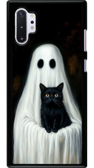 Samsung Galaxy Note 10+ Case Hülle - Halloween 2025 Ghost with black cat