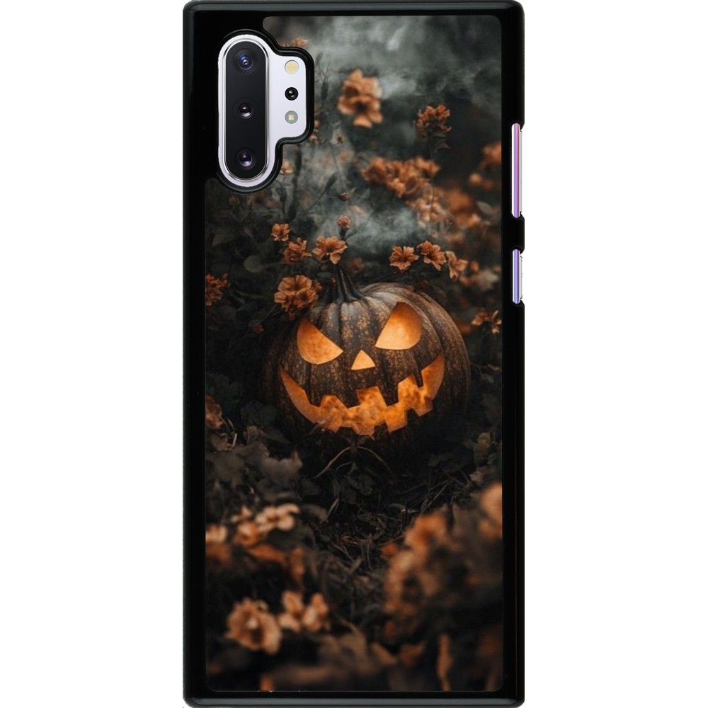 Samsung Galaxy Note 10+ Case Hülle - Halloween 2025 Pumpkin with flowers