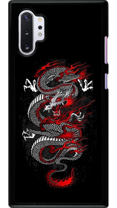 Coque Samsung Galaxy Note 10+ - Japanese style Dragon Tattoo Red Black