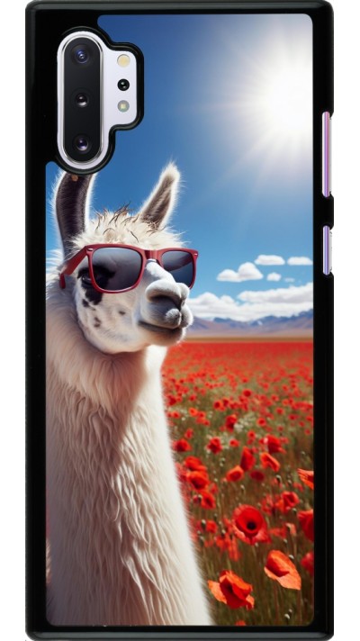 Coque Samsung Galaxy Note 10+ - Lama Chic en Coquelicot
