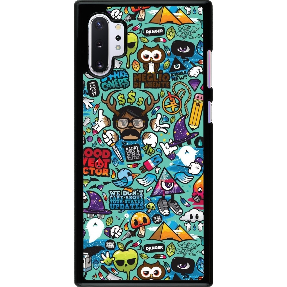 Samsung Galaxy Note 10+ Case Hülle - Mixed Cartoons Turquoise