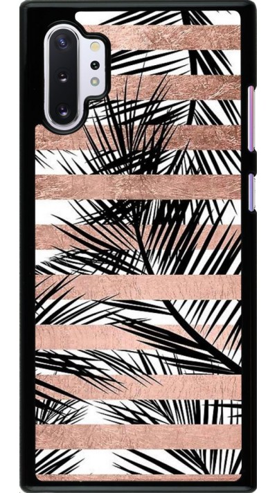 Hülle Samsung Galaxy Note 10+ - Palm trees gold stripes