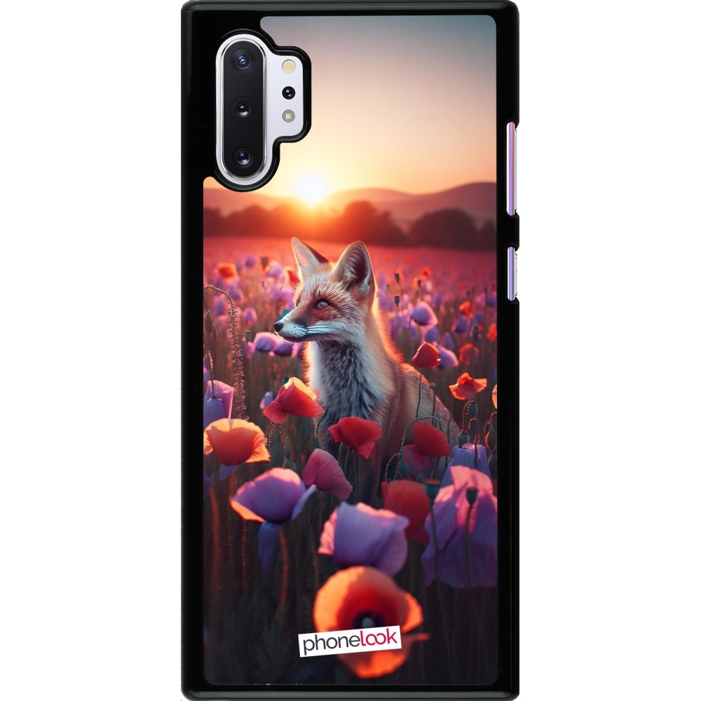 Samsung Galaxy Note 10+ Case Hülle - Purpurroter Fuchs bei Dammerung