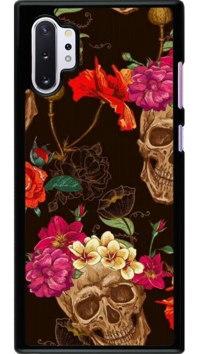 Coque Samsung Galaxy Note 10+ - Skulls and flowers