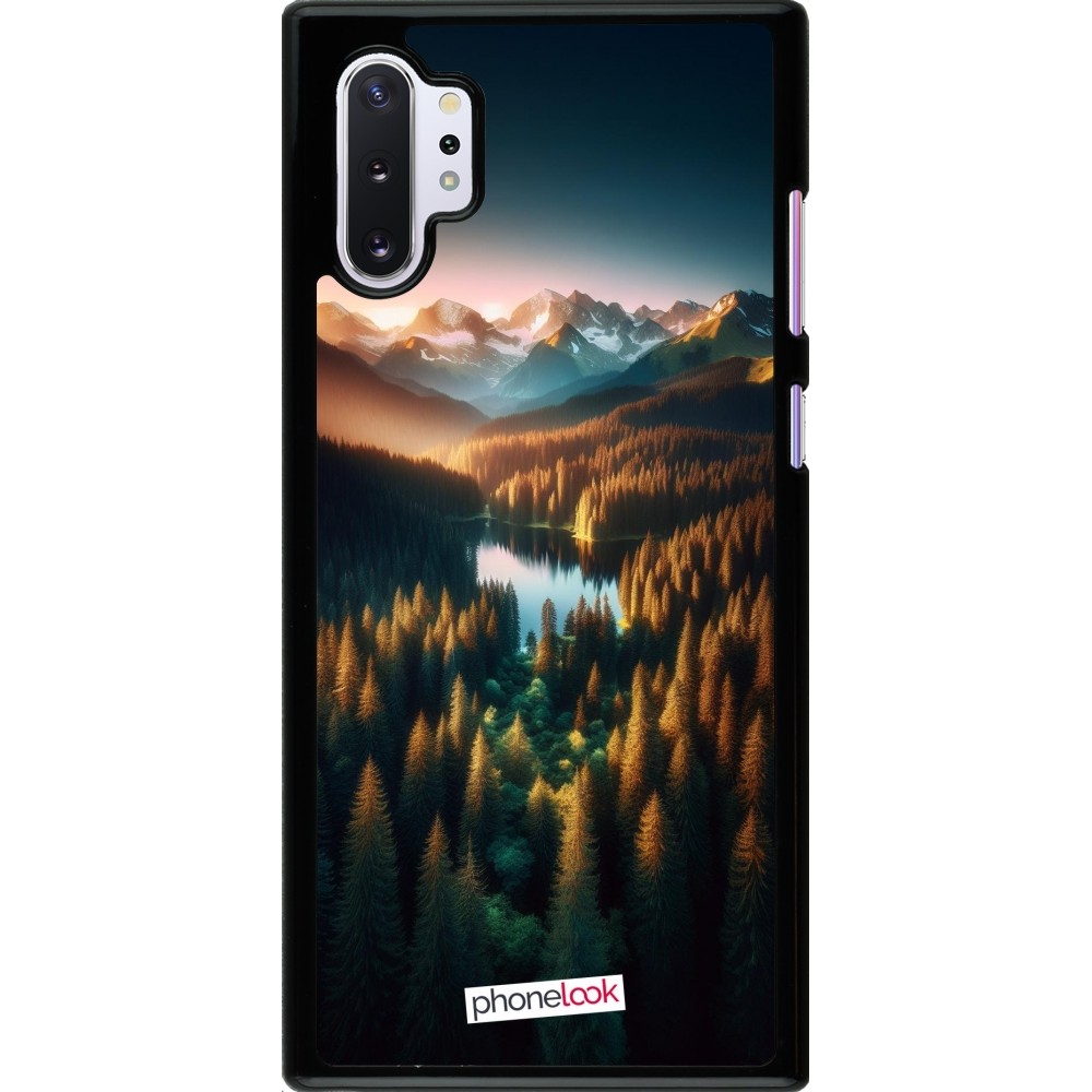 Samsung Galaxy Note 10+ Case Hülle - Sonnenuntergang Waldsee