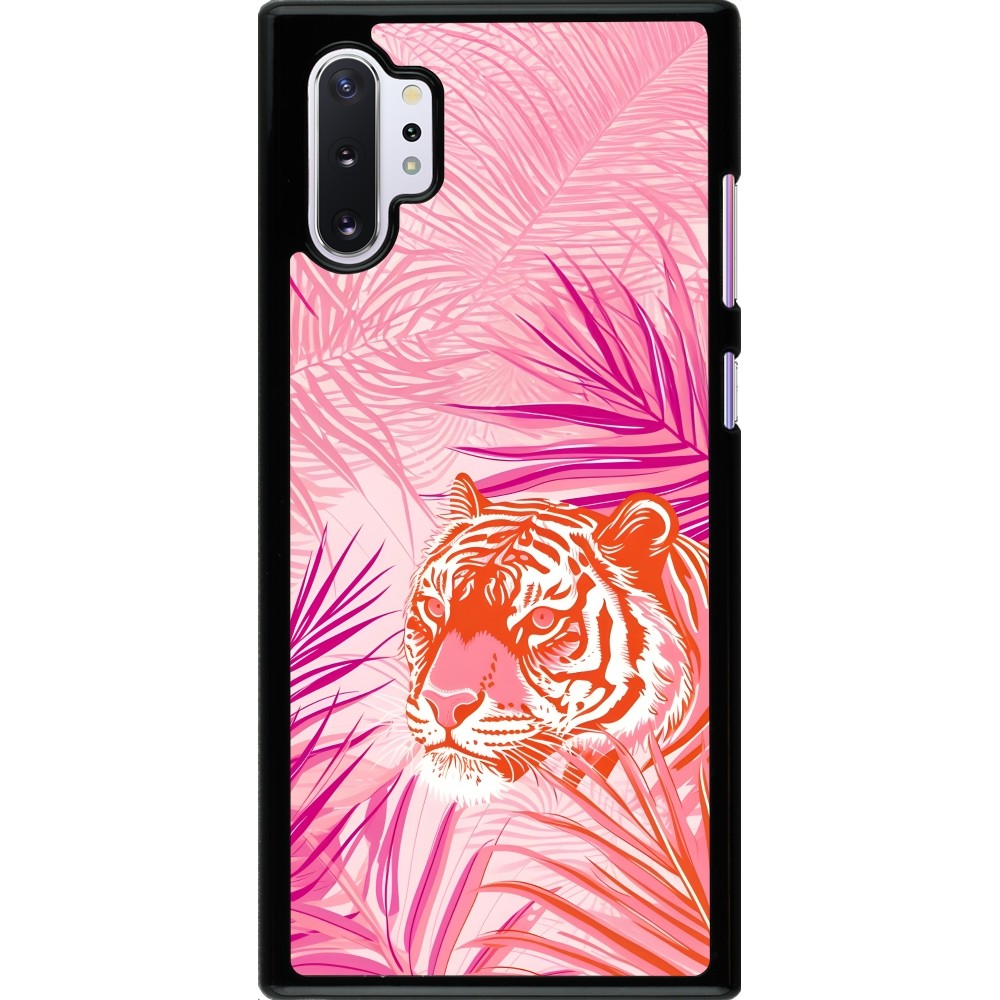 Samsung Galaxy Note 10+ Case Hülle - Tiger Palmen rosa