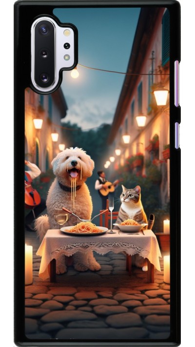 Coque Samsung Galaxy Note 10+ - Valentine 2024 Dog & Cat Candlelight