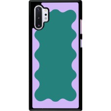 Samsung Galaxy Note 10+ Case Hülle - Wavy Rectangle Green Purple