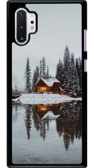 Samsung Galaxy Note 10+ Case Hülle - Winter 25 Winter house forest afternoon