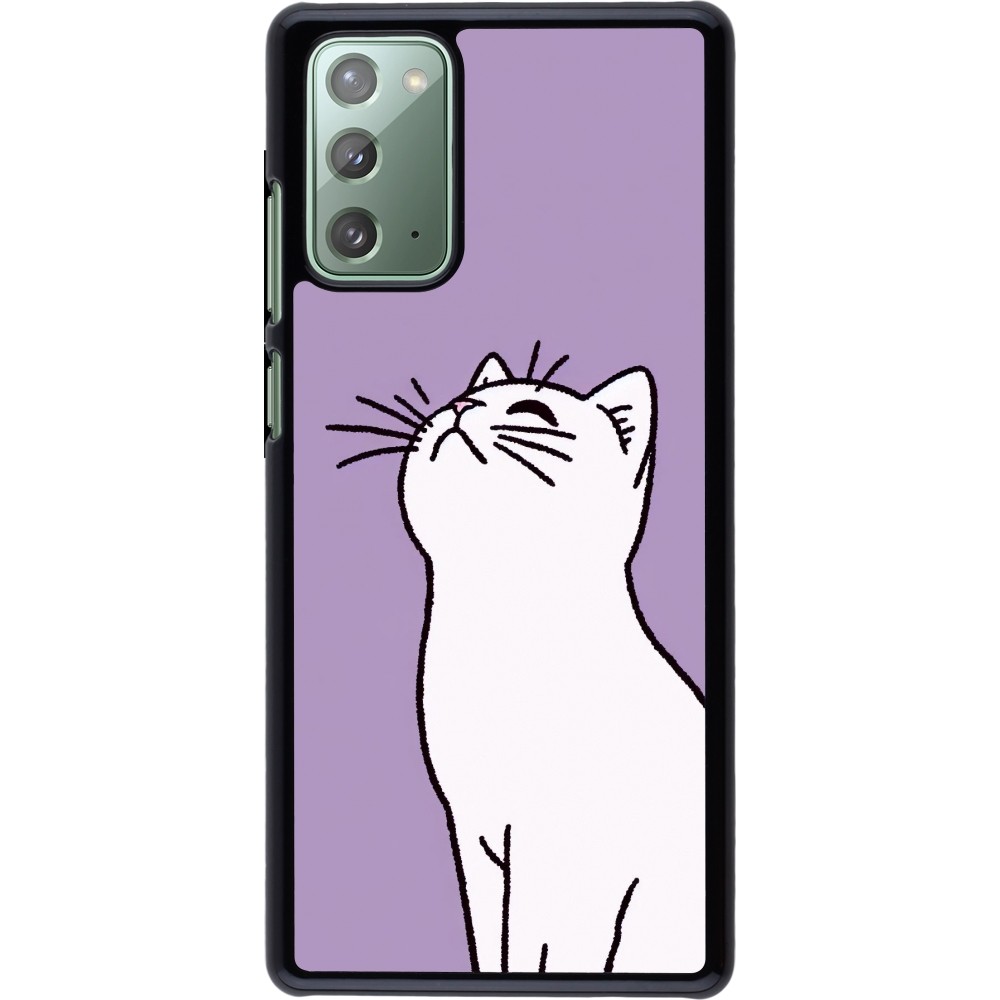 Samsung Galaxy Note 20 Case Hülle - Chat auf lila Hintergrund