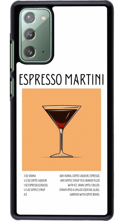 Samsung Galaxy Note 20 Case Hülle - Cocktail Rezept Espresso Martini