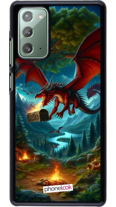 Coque Samsung Galaxy Note 20 - Dragon Volant Forêt Trésor