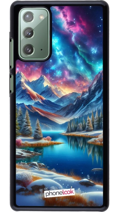 Samsung Galaxy Note 20 Case Hülle - Fantasiebergsee Himmel Sterne