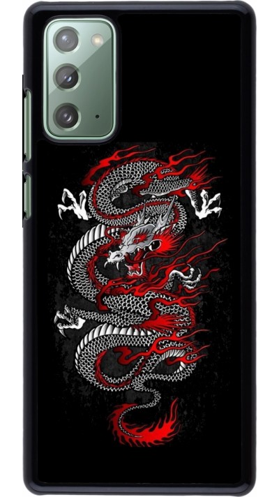Samsung Galaxy Note 20 Case Hülle - Japanese style Dragon Tattoo Red Black