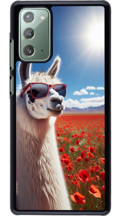 Coque Samsung Galaxy Note 20 - Lama Chic en Coquelicot