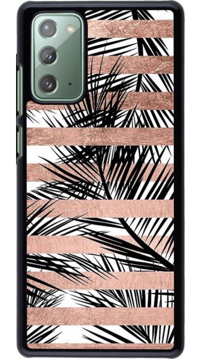 Hülle Samsung Galaxy Note 20 - Palm trees gold stripes
