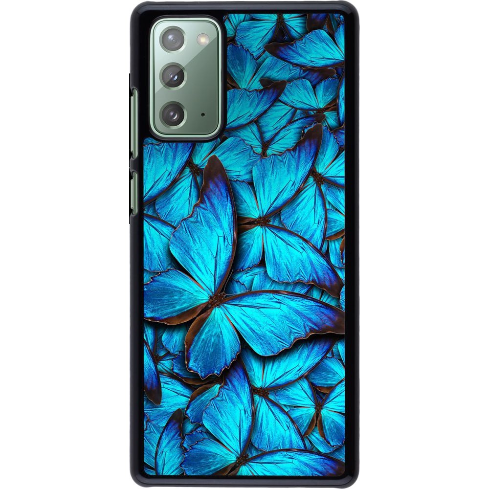 Coque Samsung Galaxy Note 20 - Papillon - Bleu