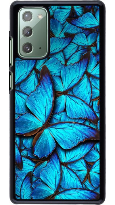 Coque Samsung Galaxy Note 20 - Papillon - Bleu