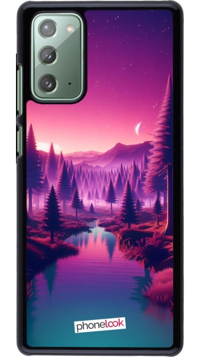 Coque Samsung Galaxy Note 20 - Paysage Violet-Rose